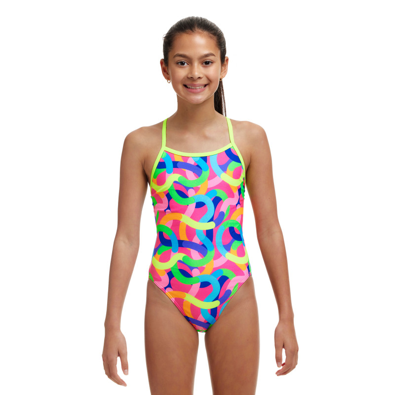 FUNKITA (8-14ans) Curly Wurly Dos Single Straps - Maillot de bain 1 piece Fille | Les4Nages