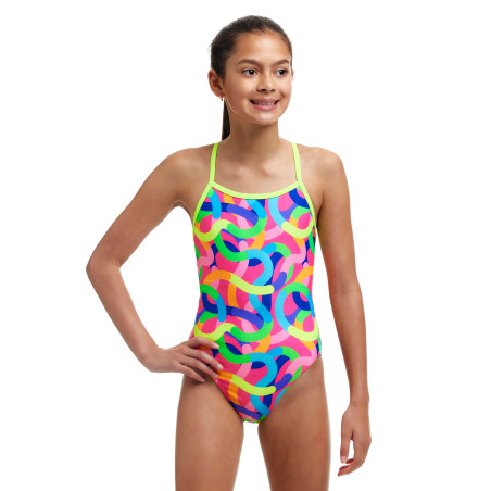 FUNKITA (8-14ans) Curly Wurly Dos Single Straps - Maillot de bain 1 piece Fille | Les4Nages