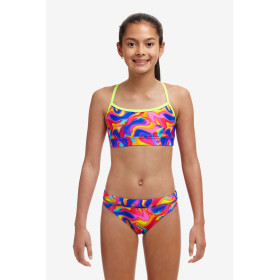 Funkita (6-14 ans) Summer Swirl Swim Crop Top Sports Brief 2 pieces - Maillot de bain Natation Fille 2 pieces