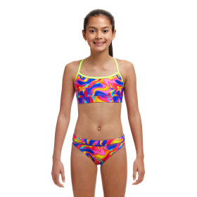 Funkita (6-14 ans) Summer Swirl Swim Crop Top Sports Brief 2 pieces - Maillot de bain Natation Fille 2 pieces