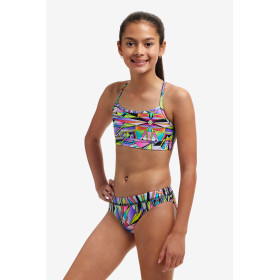 Funkita (6-14 ans) Scissor Kick Swim Crop Top Sports Brief 2 pieces - Maillot de bain Natation Fille 2 pieces