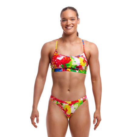 FUNKITA Ink Jet Swim Crop Top Hipster Brief - MMaillot de bain Natation Femme 2 pieces | Les4Nages