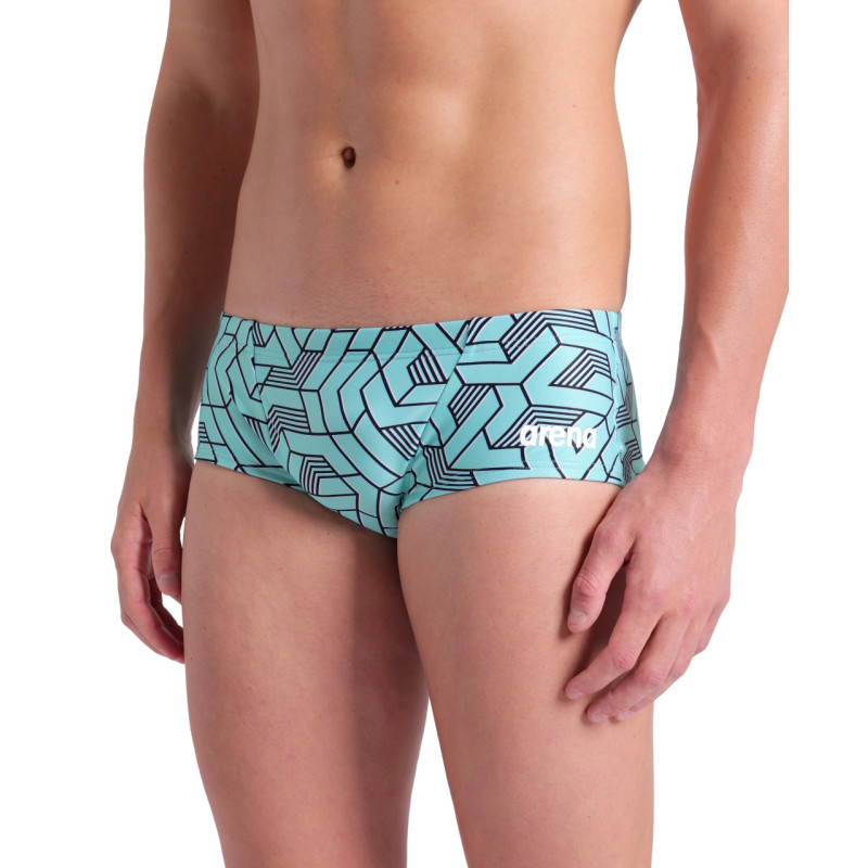 Arena ESCAPE Swim Low Waist Short Black Water Blue - Boxer Natation Homme | Les4Nages