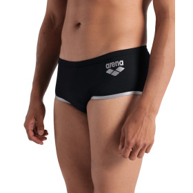 ARENA One biglogo Low waist short Black Silver  - Boxer Natation Homme