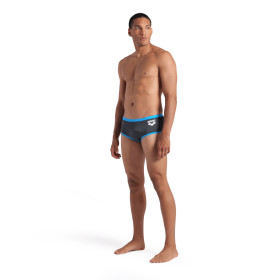 ARENA One biglogo Low waist short Asphalte Turquoise  - Boxer Natation Homme