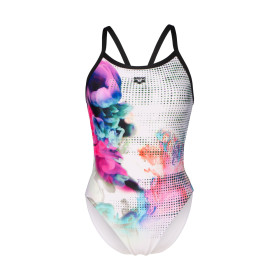 Arena AIRBRUSH Challenge Back Black White Multi   -  Maillot Natation Femme