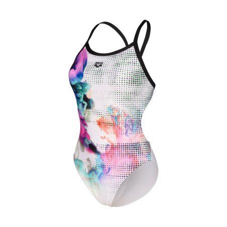 Arena AIRBRUSH Challenge Back Black White Multi - Maillot Natation Femme | Les4Nages