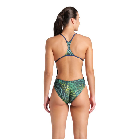 Arena ENERGY SWIMSUIT BOOSTER BAck Navy Green Multi - Maillot Natation Femme | Les4Nages