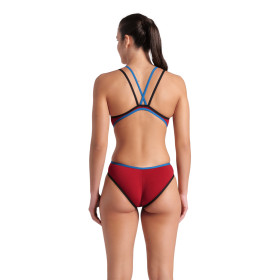 Arena ONE DOUBLE CROSS BACK  Red Onion Black blue cosmo  - Maillot de bain femme 1 pièce