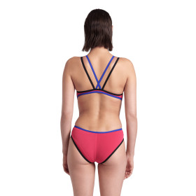 Arena ONE DOUBLE CROSS BACK  Freak Rose Neon Blue Black   - Maillot de bain femme 1 pièce