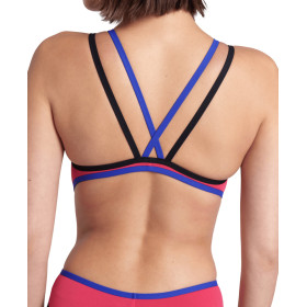 Arena ONE DOUBLE CROSS BACK  Freak Rose Neon Blue Black   - Maillot de bain femme 1 pièce