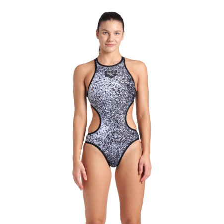 Arena ONE Paints Tech Back - Black White Black - Maillot Natation Femme | Les4Nages