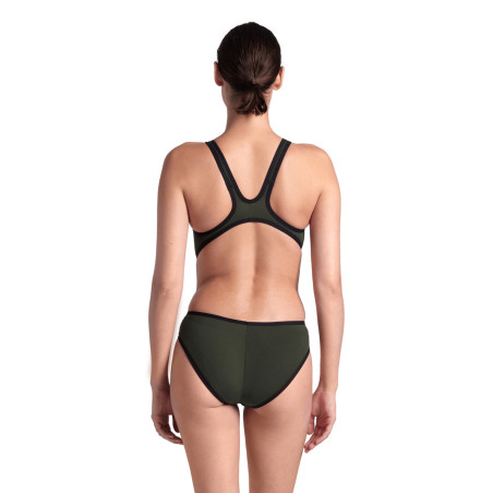 ARENA One Biglogo -Dark Sage Black - Maillot Natation Femme 1 piece | Les4Nages