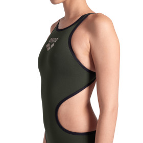 ARENA One Biglogo -Dark Sage Black    - Maillot Natation Femme 1 piece