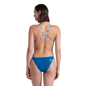 ARENA Rulebreaker Hooked Reversible White multi Blue Cosmo  - Maillot femme 1 pièce