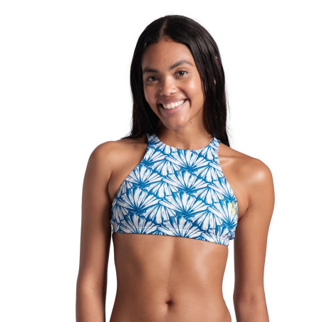 ARENA CROP THINK R White Multi Yellow Star - Haut 2 pièces Natation et Plage | Les4Nages