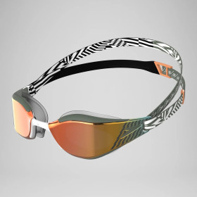 SPEEDO Fastskin HYPER ELITE MIRROR Vert campagne /Noir /Nectarine /Blanc - Lunettes Natation