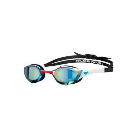 ARENA Cobra EDGE Swipe Mirror FIREFLOW Aqua White - Lunettes Natation | Les4Nages