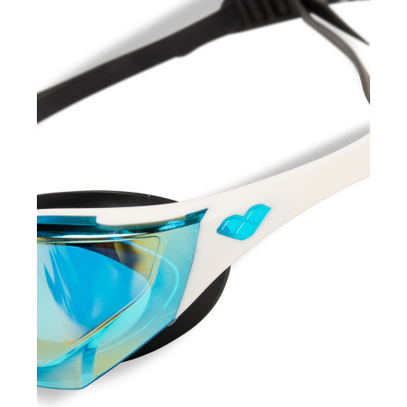 ARENA Cobra EDGE Swipe Mirror FIREFLOW Aqua White - Lunettes Natation | Les4Nages