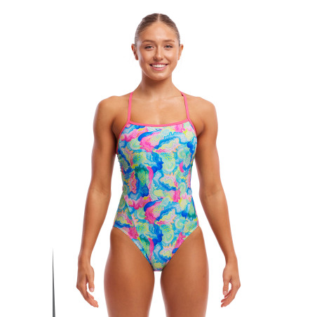 FUNKITA Olive Oily Single Strap - Maillot natation Femme  | Les4Nages