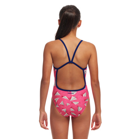 FUNKITA (8-14ans) Paper Pink Single Strap - Maillot de bain Natation Fille 1 piece | Les4Nages