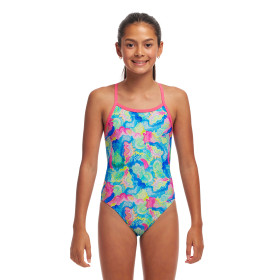 FUNKITA (8-14ans) Olive Oily  Single Strap - Maillot de bain Natation Fille 1 piece