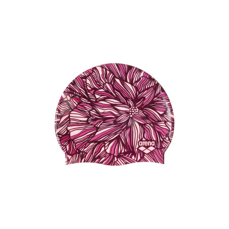 Edition "Octobre Rose " ARENA Print 2 Shocking Pink - bonnet de bain piscine | Les4Nages