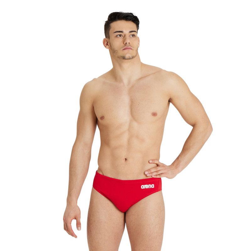 Maillot Water Polo Homme Arena Solid Team Swim Brief Rouge | Les4Nages