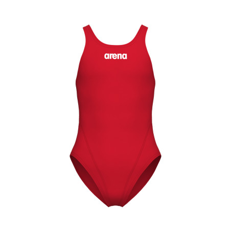 Arena Girls (6-14 ans) Team Swimsuit SOLID Swim Tech - Red- Maillot Fille Natation | Les4Nages