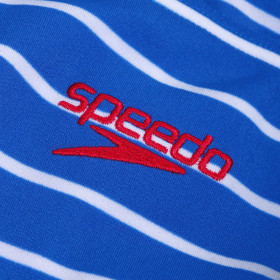 Speedo ECO+ Printed Medalist Blue White - Maillot femme 1 pièce