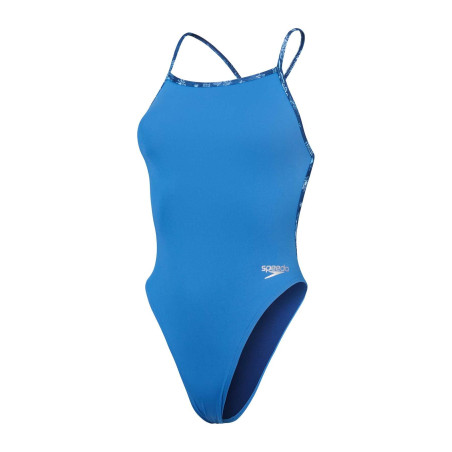 Speedo ECO+ SOLID VBACK Blue - Maillot femme 1 pièce | Les4Nages