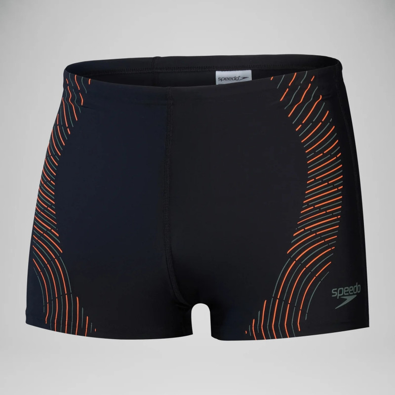 SPEEDO Tech Logo Aquashort Black green - Boxer homme natation | Les4Nages