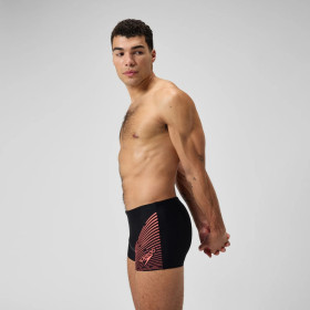 SPEEDO MEDLEY LOGO Aquashort Black red   - Boxer homme natation