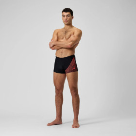 SPEEDO MEDLEY LOGO Aquashort Black red   - Boxer homme natation