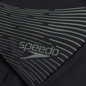 SPEEDO MEDLEY LOGO Aquashort Black Green   - Boxer homme natation