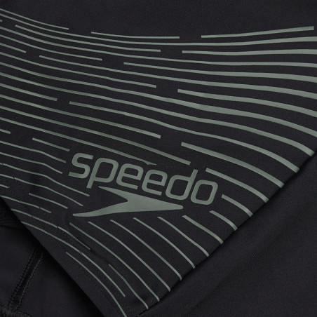 SPEEDO MEDLEY LOGO Aquashort Black Green - Boxer homme natation | Les4Nages