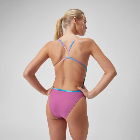 Speedo ECO+ SOLID VBACK Purple - Maillot femme 1 pièce | Les4Nages