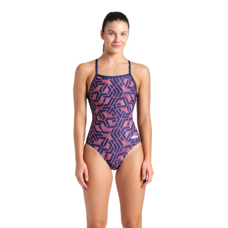 Arena ESCAPE Lightdrop Navy Team red white blue - Maillot de bain femme | Les4Nages