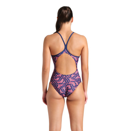 Arena ESCAPE Lightdrop Navy Team red white blue - Maillot de bain femme | Les4Nages