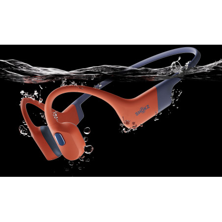 SHOKZ OPENSWIM PRO Rouge - Casque audio Bluetooth Natation , Eau Libre - EN STOCK | Les4Nages