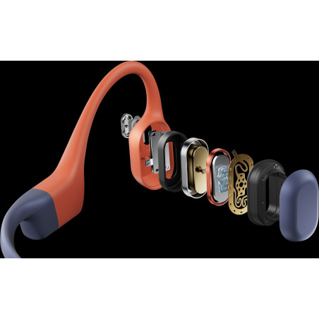 SHOKZ OPENSWIM PRO Rouge - Casque audio Bluetooth Natation , Eau Libre - EN STOCK | Les4Nages