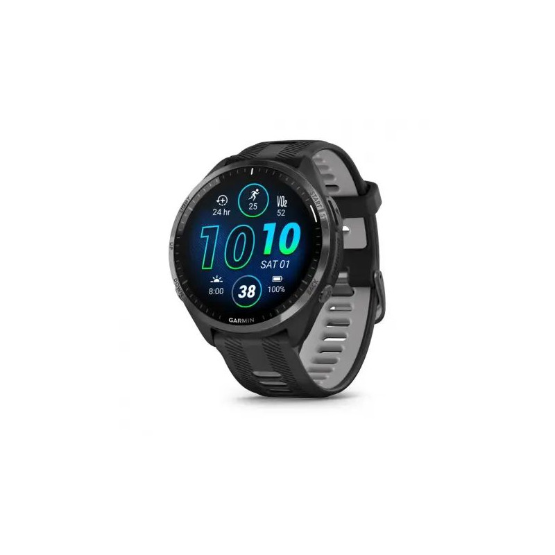 GARMIN 965 Forerunner Noire avec bracelet en silicone noir/gris - Montre GPS Running - EN STOCK | Les4Nages