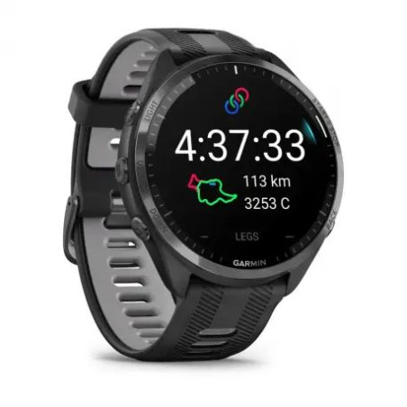 GARMIN 965 Forerunner Noire avec bracelet en silicone noir/gris - Montre GPS Running - EN STOCK | Les4Nages