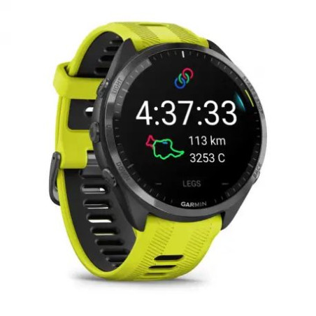 GARMIN 965 Forerunner Noire avec bracelet jaune - Montre GPS Running - EN STOCK | Les4Nages