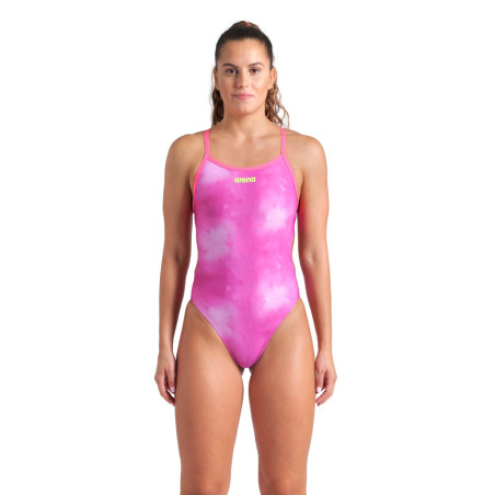 Arena Tie-Dye Schocking Pink Challenge Back - Maillot de bain femme | Les4Nages