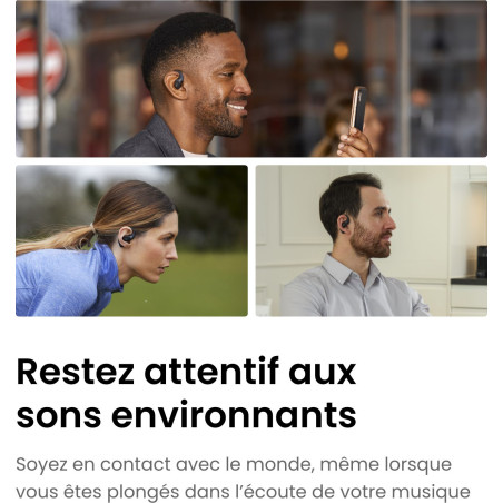 Ecouteurs Bluetooth SHOKZ OPENFIT Noir | Les4Nages