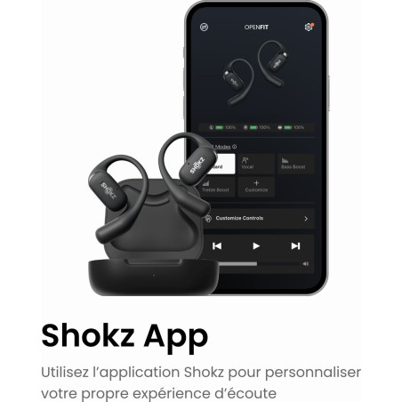 Ecouteurs Bluetooth SHOKZ OPENFIT Noir | Les4Nages