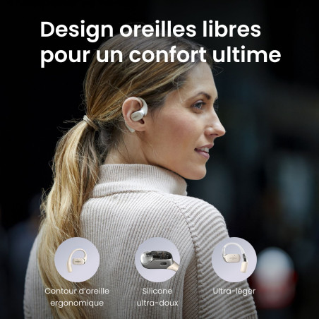 Ecouteurs Bluetooth SHOKZ OPENFIT Beige | Les4Nages