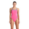 Arena  SOLID Lace Back Shocking Pink Blue River   - Maillot de bain natation femme