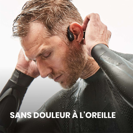 SHOKZ OPENSWIM - Noir - Casque audio Natation , Eau Libre - EN STOCK | Les4Nages